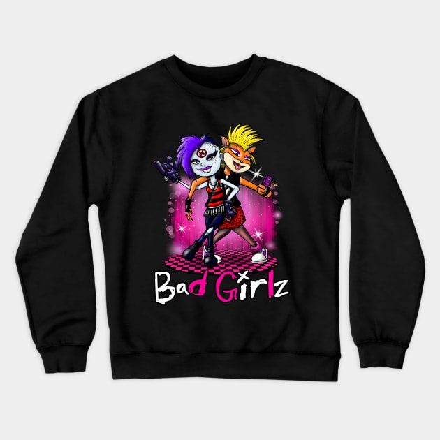 Bad Girlz Crewneck Sweatshirt by WarioPunk